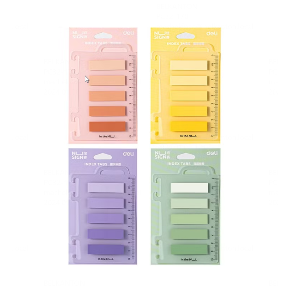 Закладки пластиковые "Deli", ассорти градиент