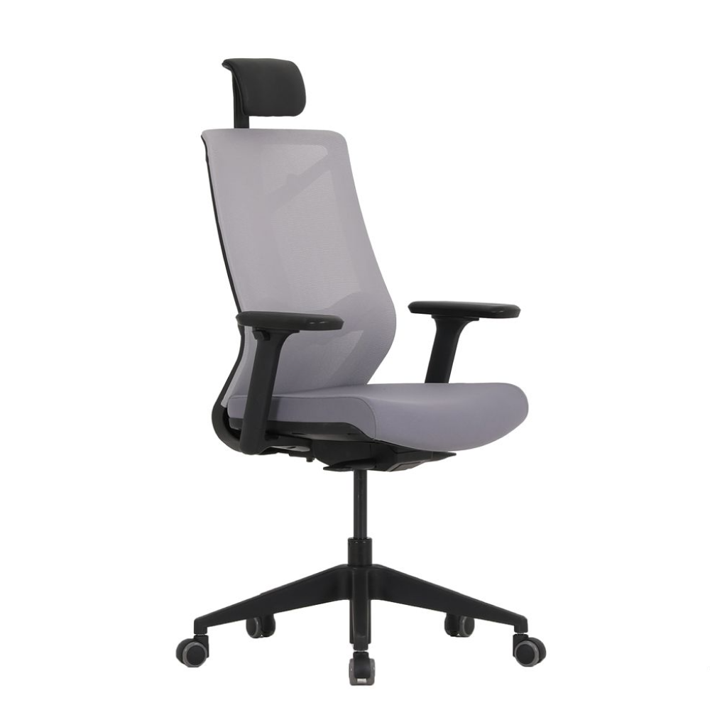 Кресло для руководителя "Nature II Slider", каркас черный, ткань, пластик, серый, -50%