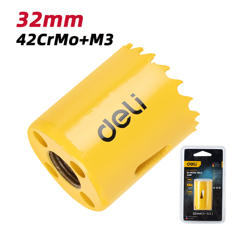 Коронка биметаллическая Deli YS EDH-SKK032-E1, 32 х 38 мм, М14 - 2