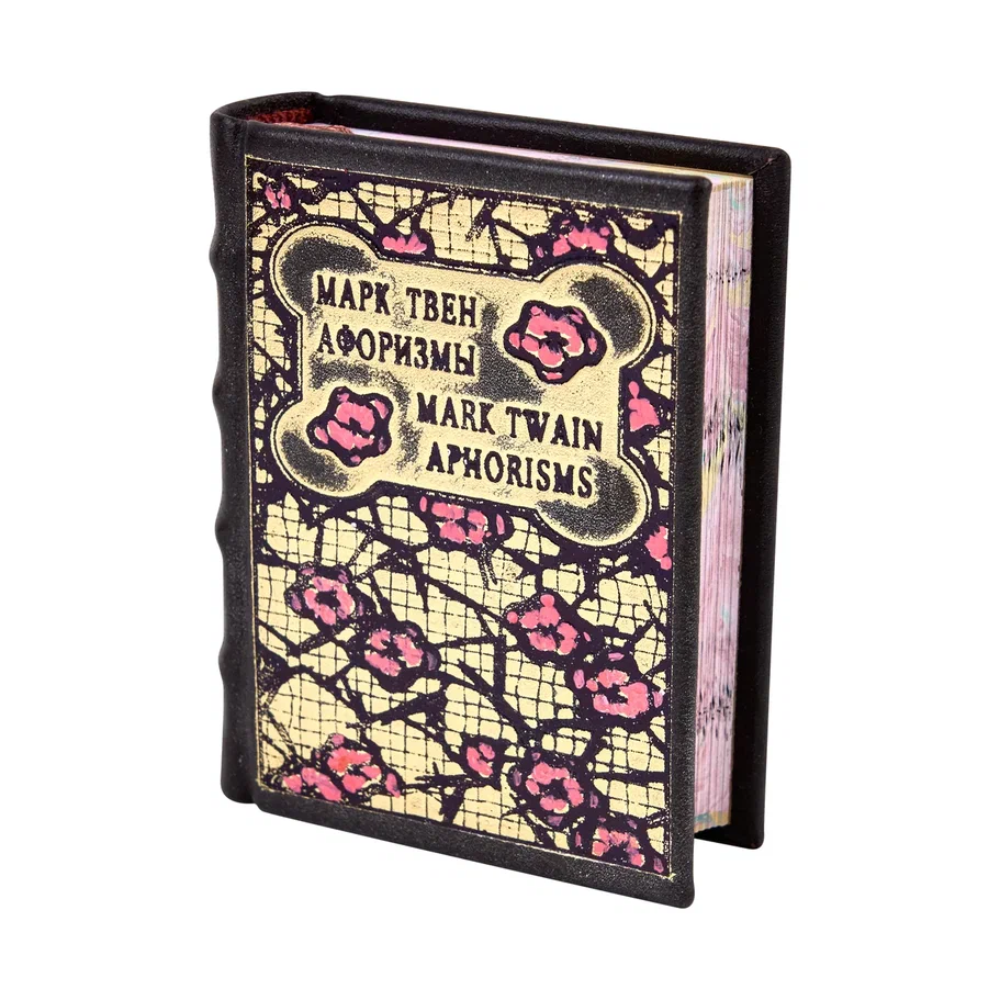 Книга-мини "Афоризмы", Марк Твен, натуральная кожа, 65х90 мм, ассорти - 3