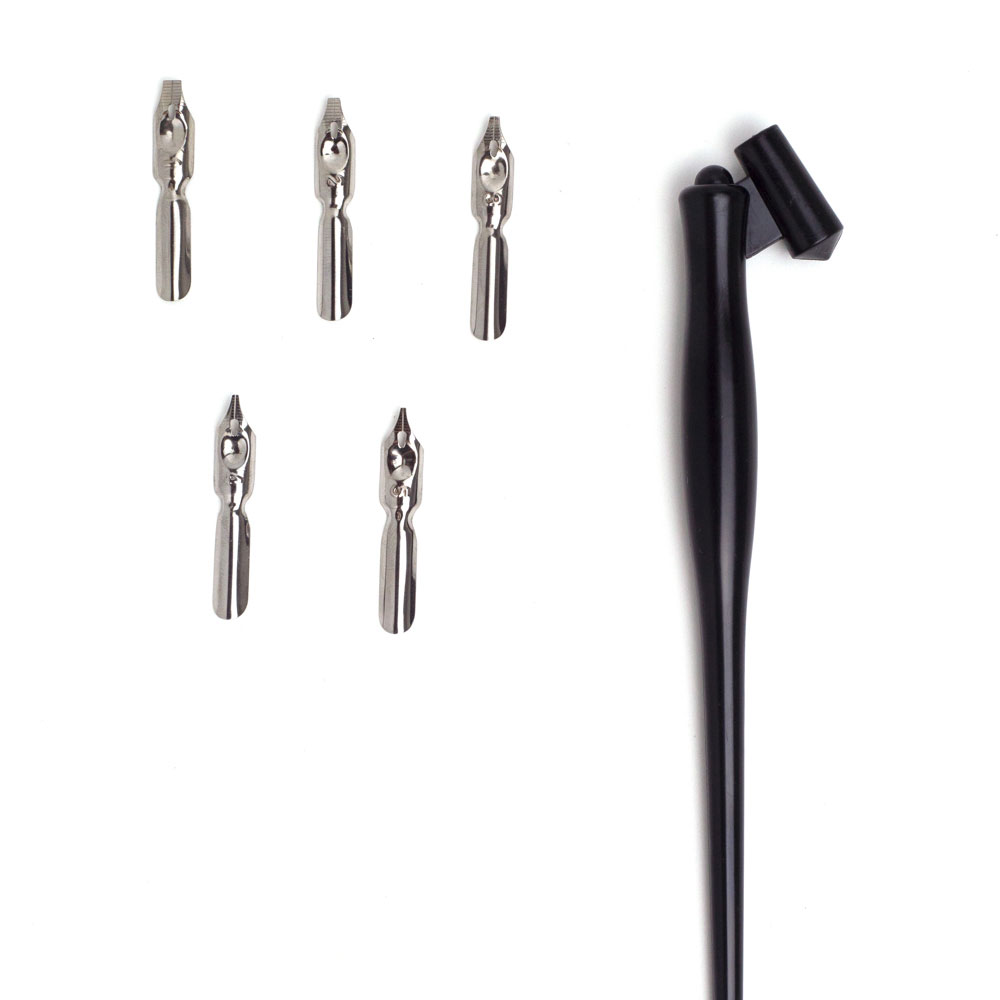 Набор перьев для каллиграфии "Малевичъ", с держателем, 5 шт.