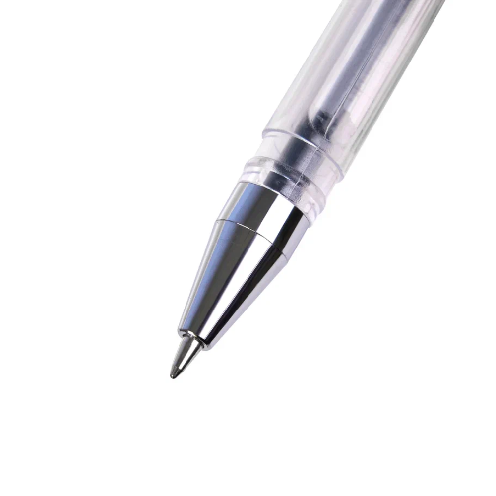Ручка гелевая "Office Products", 0.5 мм, прозрачный, стерж. синий - 3