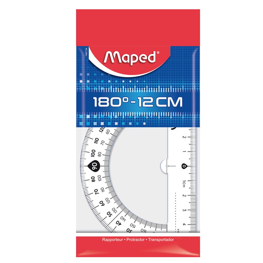 Транспортир 180° Maped, 10 см, прозрачный - 2