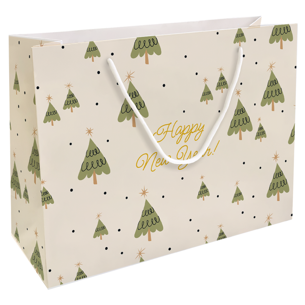 Пакет бумажный подарочный "Елки", 36х26х12 см