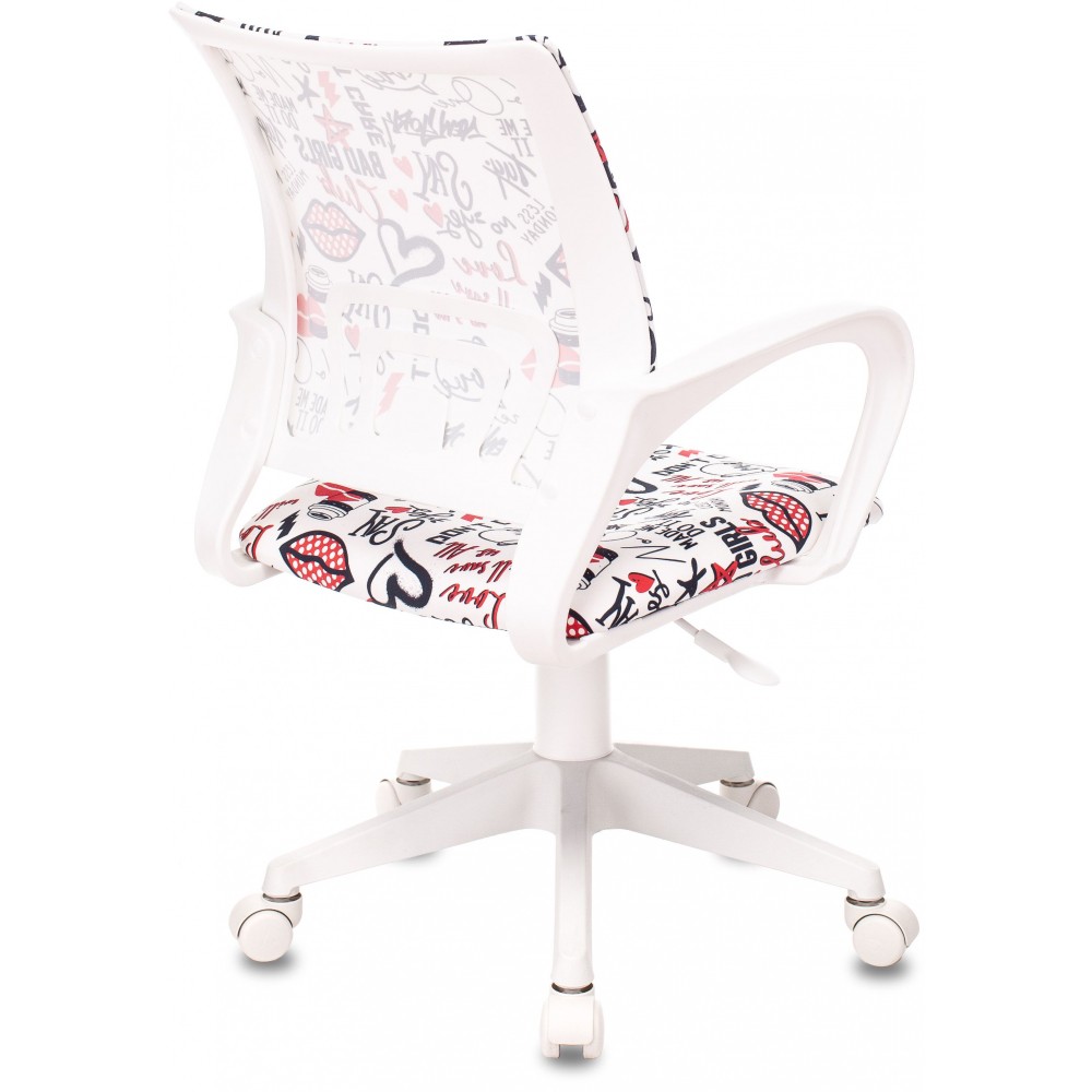 Кресло детское Бюрократ BUROKIDS 1 W, ткань, пластик, красные губы - 4