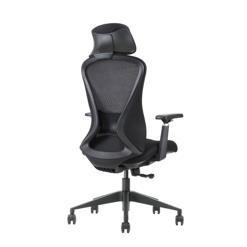 Кресло для руководителя EVOLUTION "OFFICE COMFORT", ткань, сетка, пластик, черный - 7