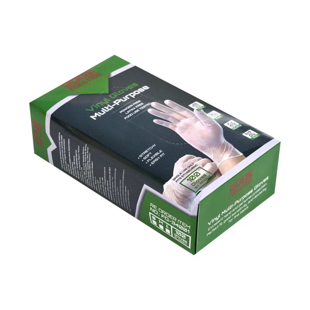 Перчатки виниловые одноразовые, р-р L, 100 шт/упак, прозрачный