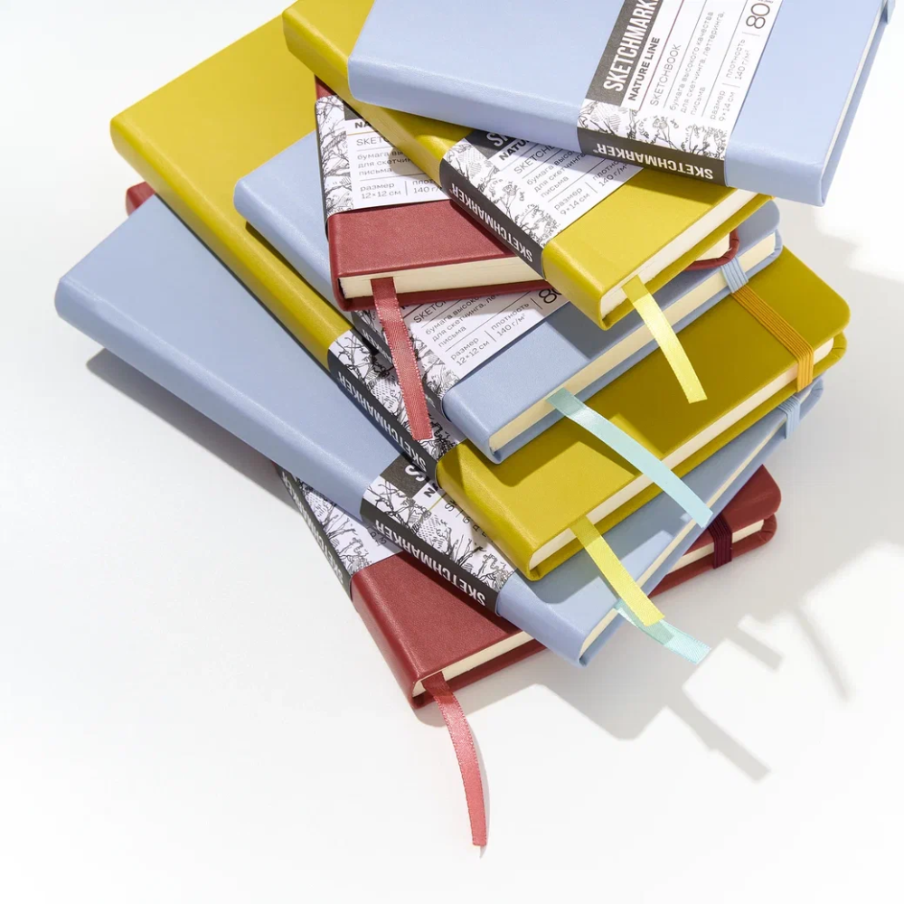 Скетчбук "Sketchmarker", 13х21 см, 140 г/м2, 80 листов, пыльный голубой - 8