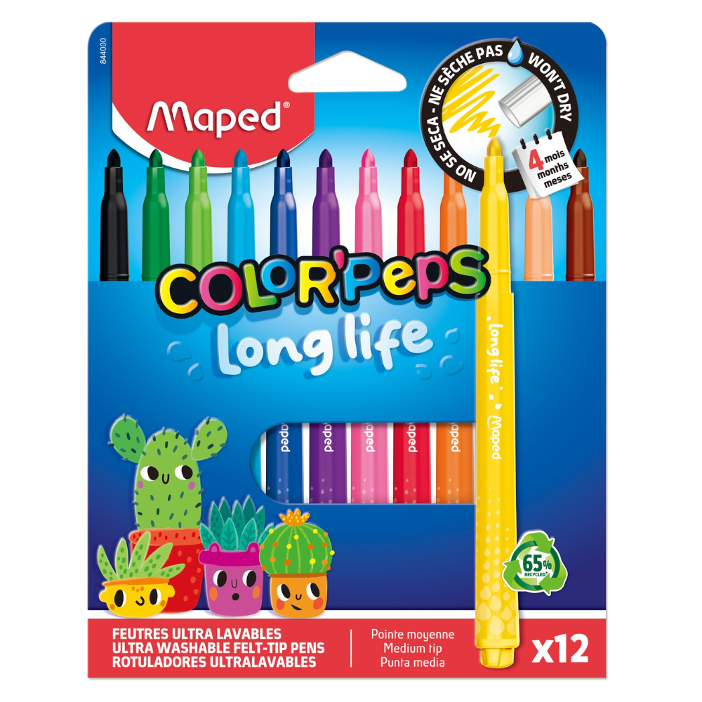 Фломастеры "Color Peps Long Life", 12 шт