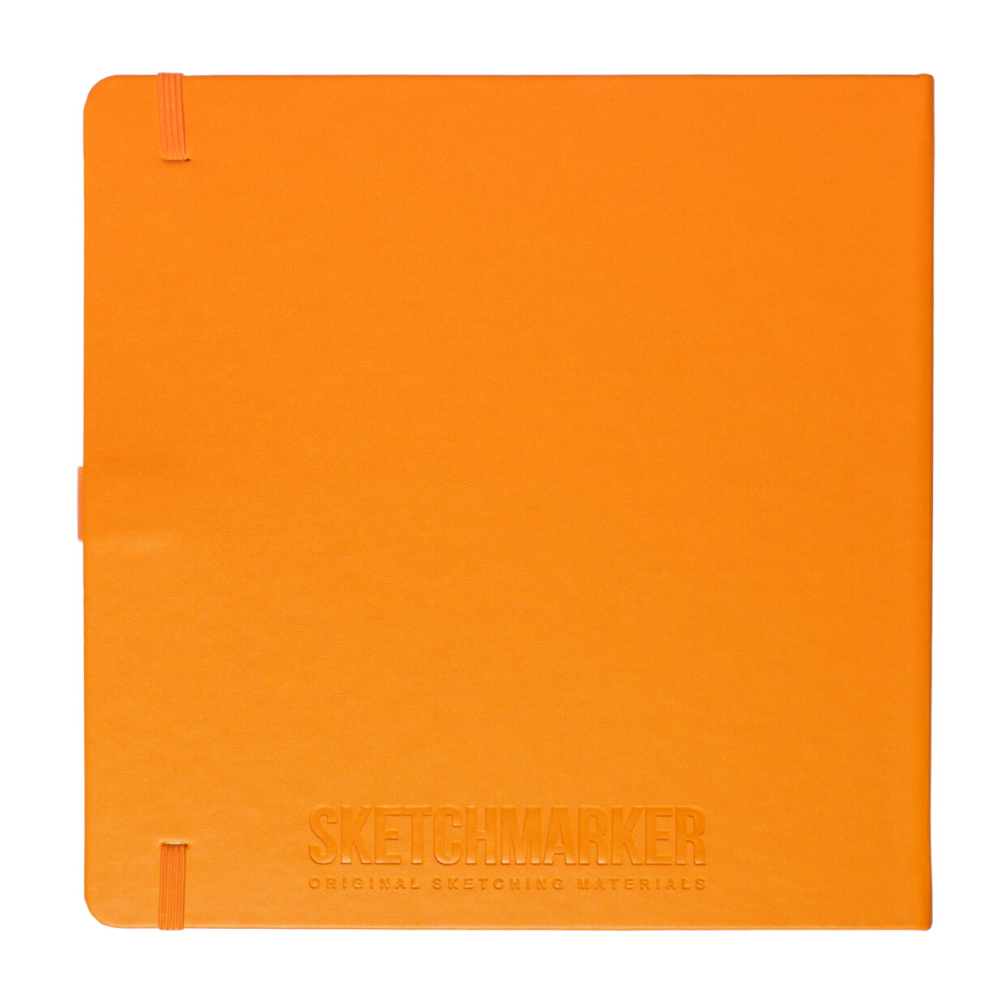 Скетчбук "Sketchmarker", 80 листов, 20x20 см, 140 г/м2, оранжевый неон  - 2
