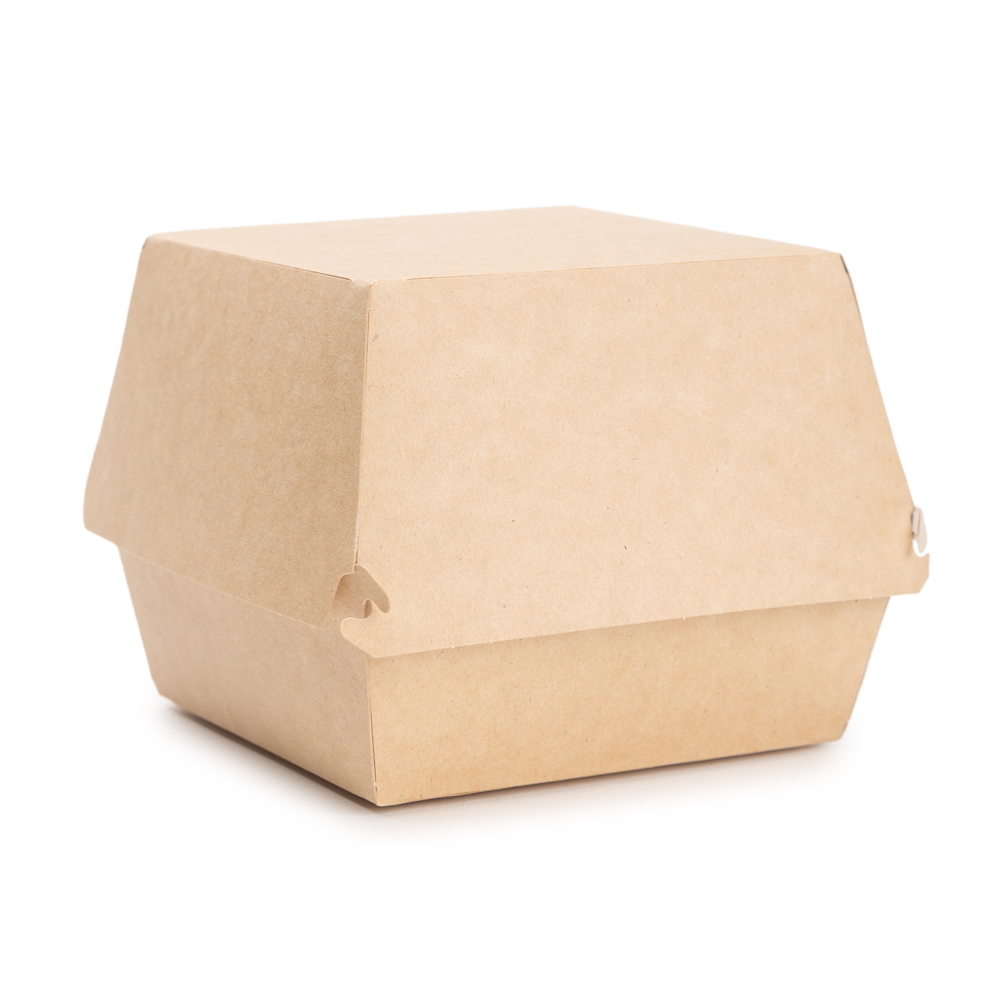 Контейнер бумажный для бургера с крышкой, 113/123x113/141x112 мм