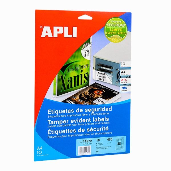 Гарантийные белые этикетки из полиэстера "Apli Security"