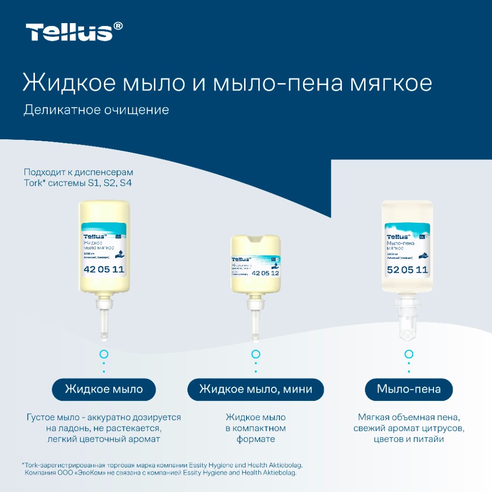 Мыло-пена Tellus Комфорт, 1 л, мягкое, SC4 - 5
