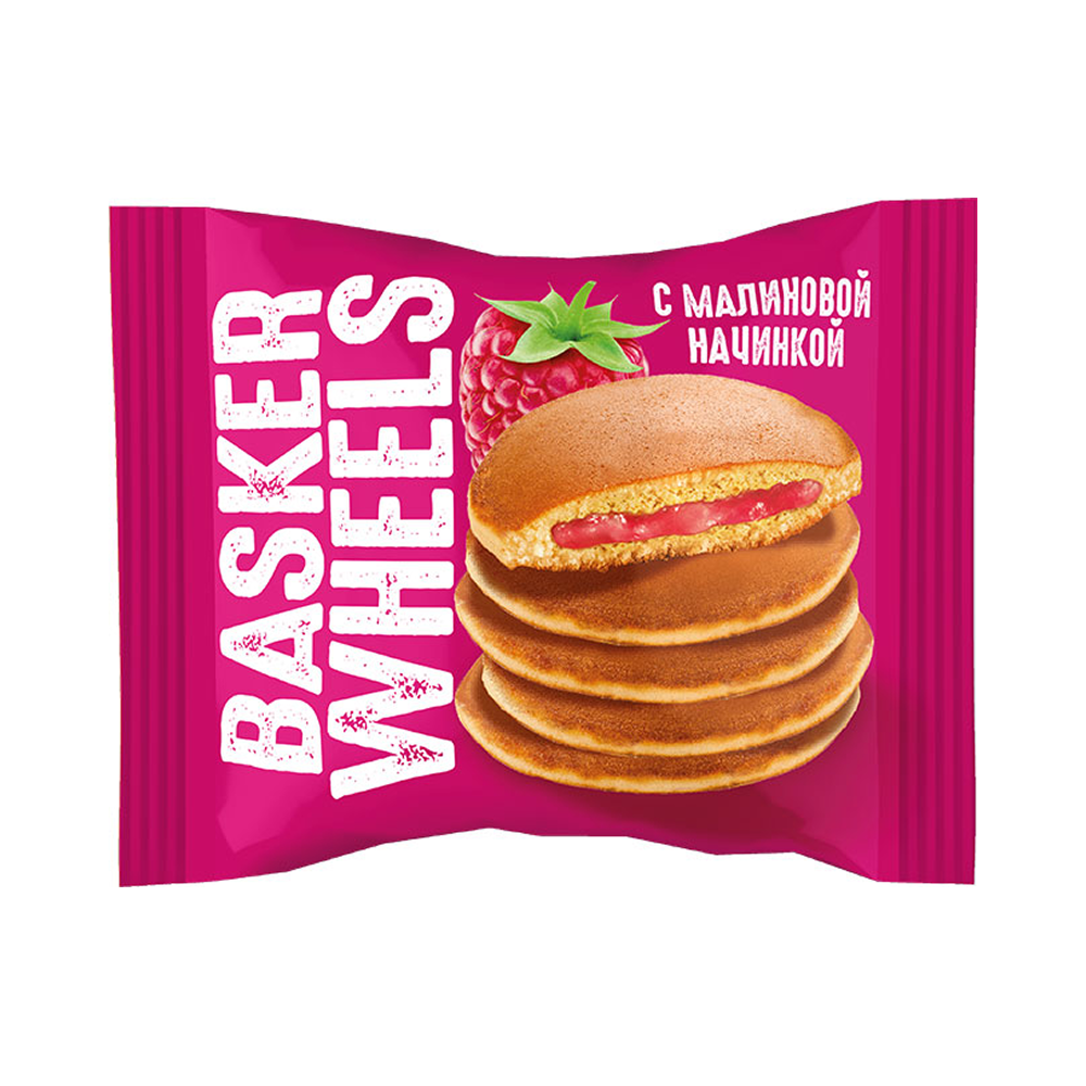 Панкейк "Basker Wheels" с малиновой начинкой, 36 гр 