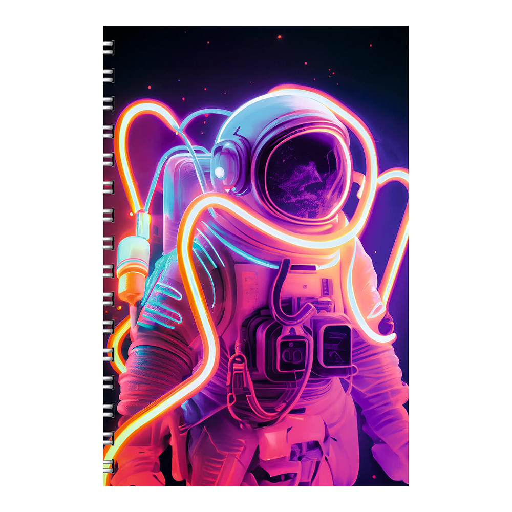 Тетрадь "Яркий космос", А4, 100 листов, клетка, спираль сбоку, фиолетовый