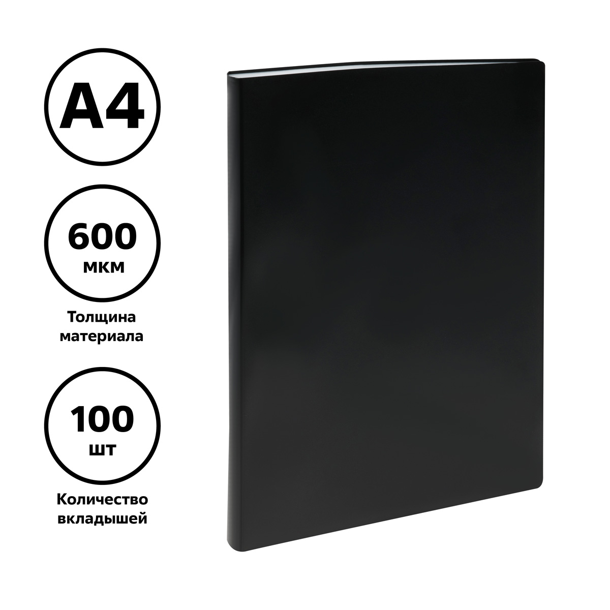 Папка "Стамм", 100 карманов, пласт., черный - 2