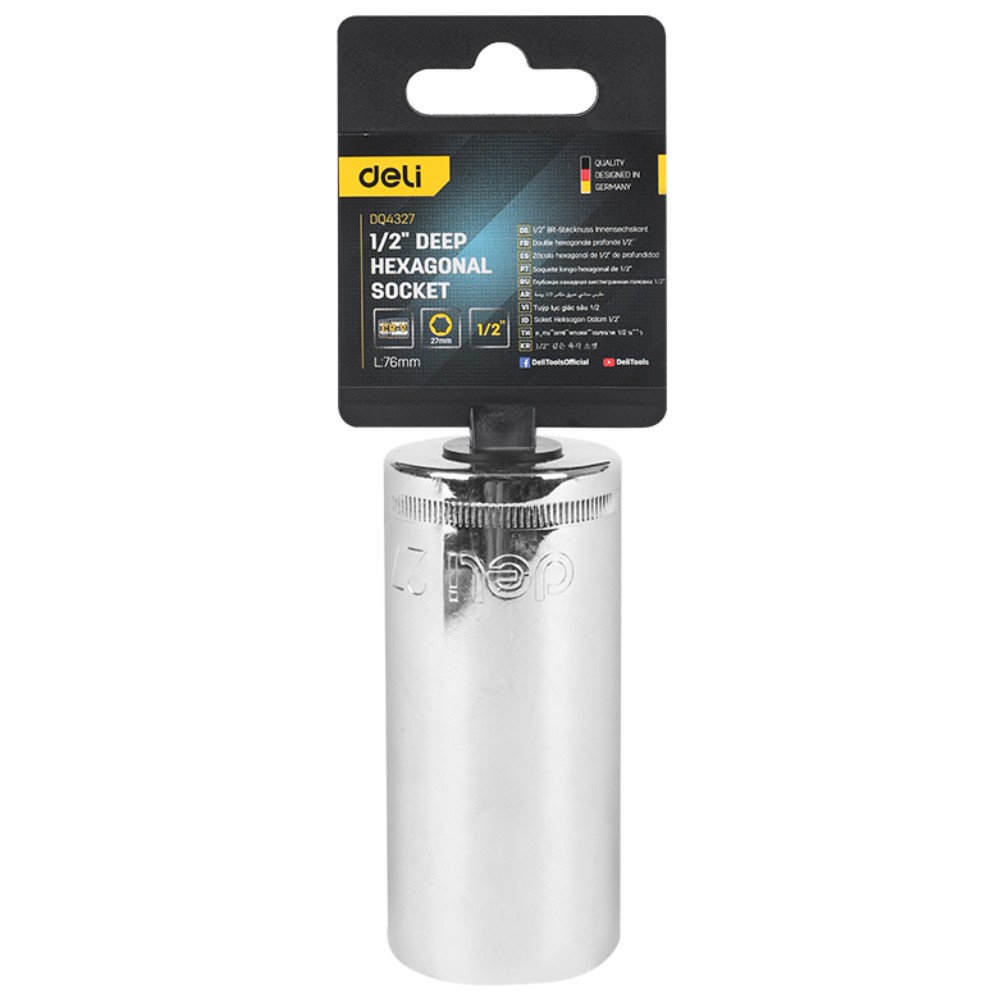 Головка торцевая шестигранная Deli YS EDQ4327 1/2