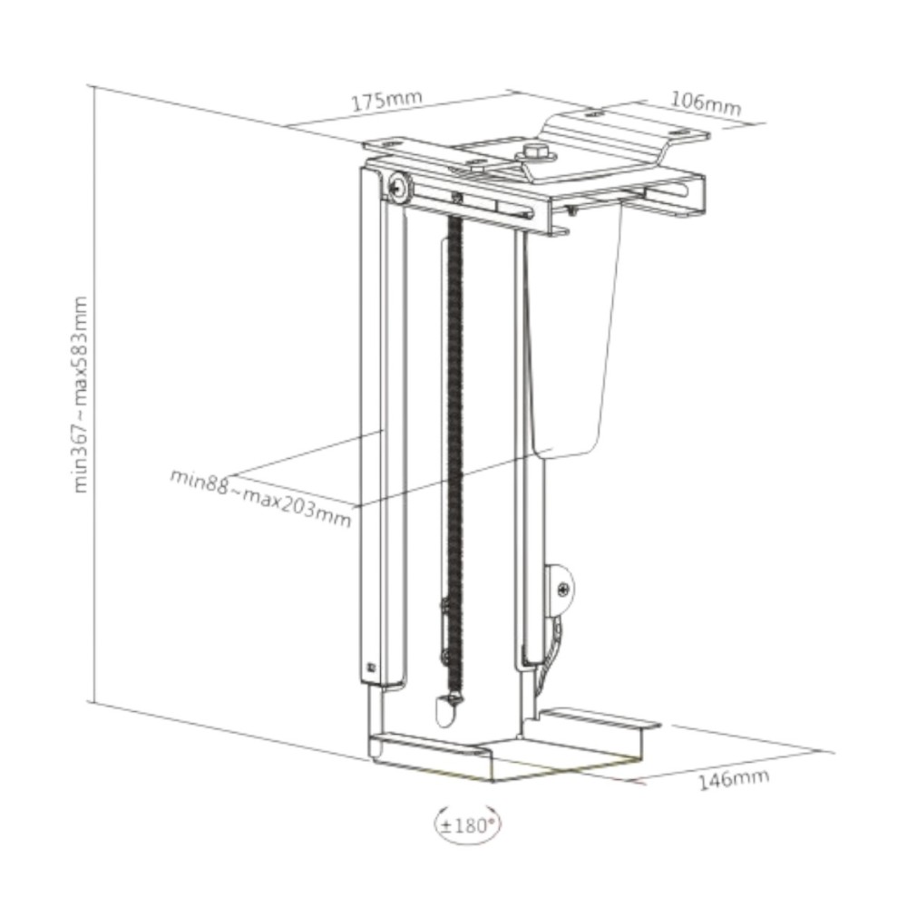Держатель для системного блока Easy BLACK, чёрный матовый - 5