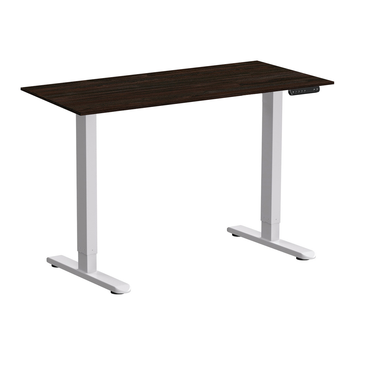 Стол с электроприводом WellDesk Prime 1300x675х18 белый/дуб термо черно-коричневый (9191462+9178193)
