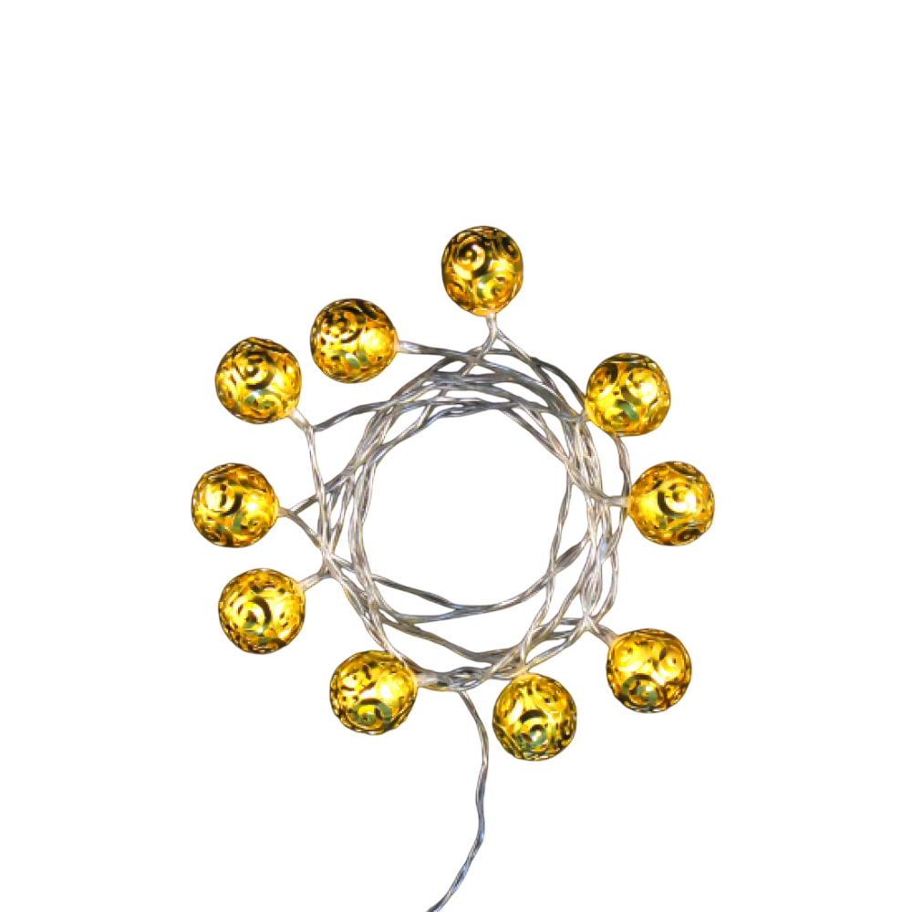 Гирлянда электрическая LED "Нить" с насадками "Ажурный шар"