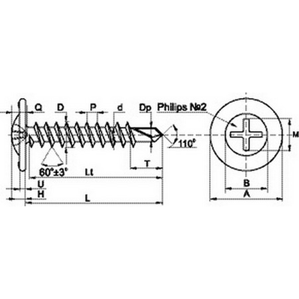 Саморез 4.2х14 мм с прессшайбой, сверло, 1000 шт.
