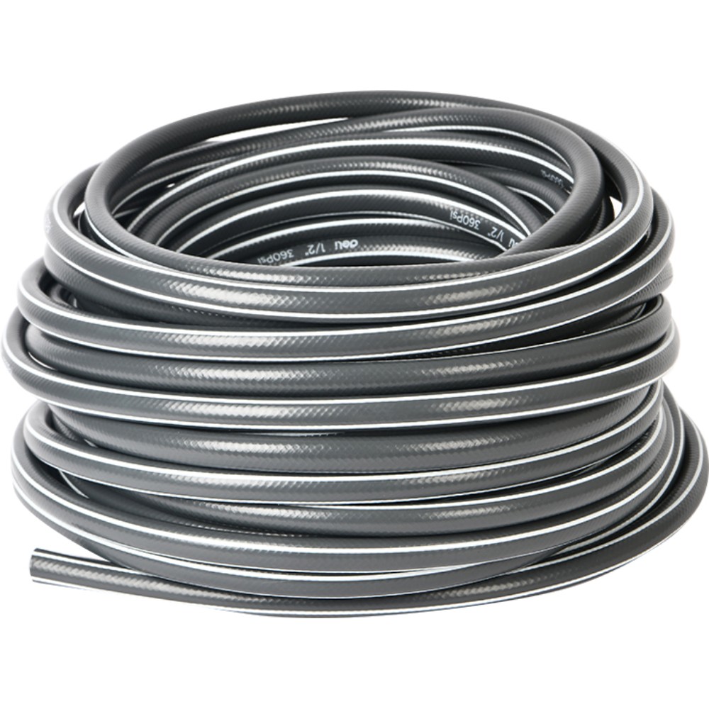 Шланг поливочный армированный четырёхслойный Deli GS EDL8072-30, 1/2", ПВХ, 30 м, серый