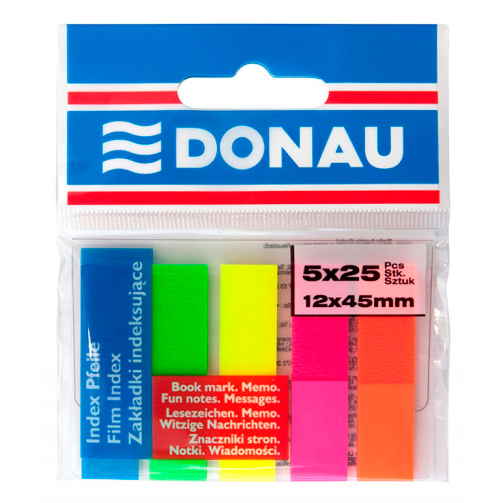 Закладки клейкие пластиковые "Donau"