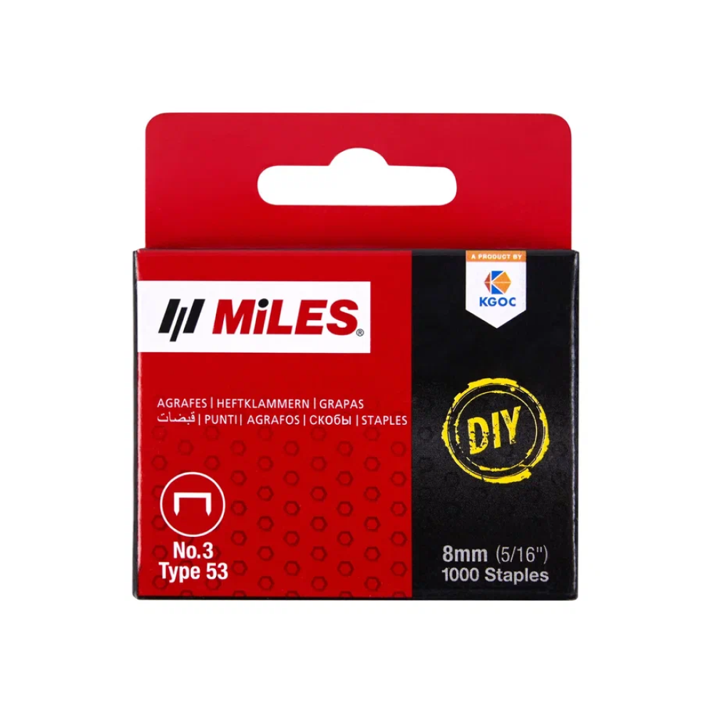 Набор инструментов Miles "5585KM3-D8-D10", степлер скобозабивной + скобы - 11