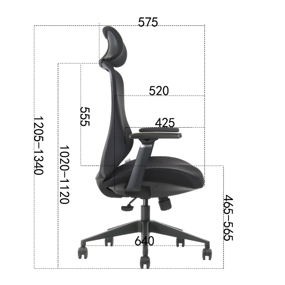 Кресло для руководителя EVOLUTION "OFFICE COMFORT", ткань, сетка, пластик, черный - 10
