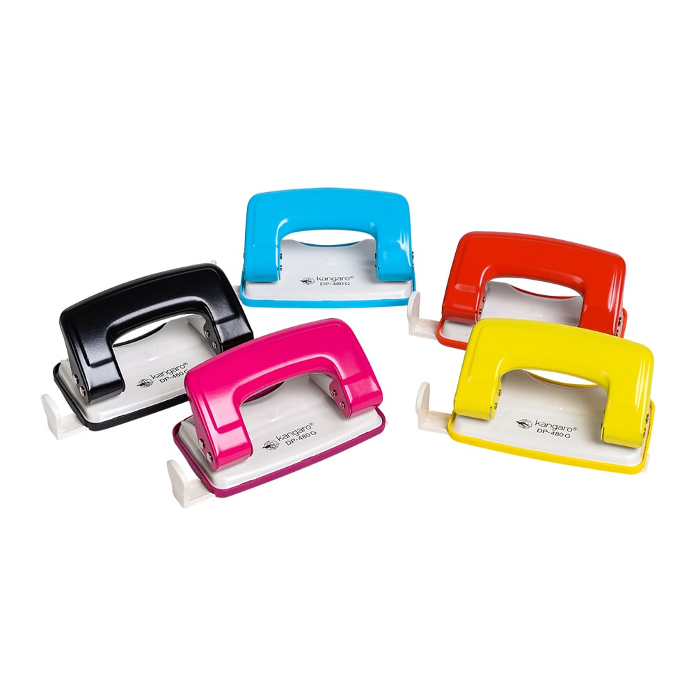 Дырокол Kangaro "DP-480G Inspiro", 12 листов, бежевый, черный