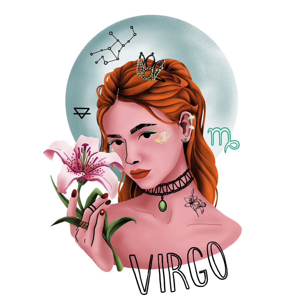 Кружка керамическая "Дева", 450 мл, белый, золотисто-желтый                