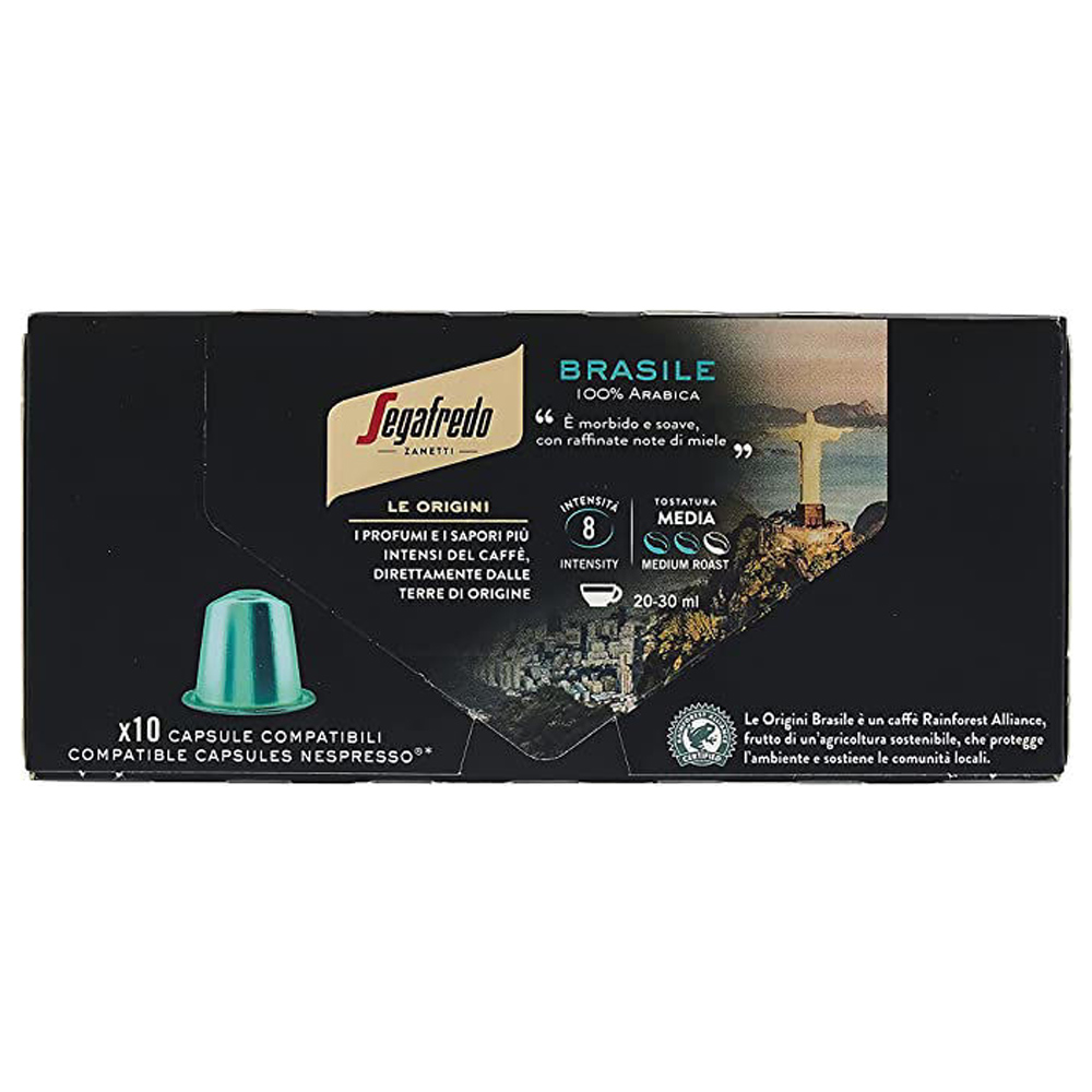 Капсулы "Segafredo" Brasile для кофемашин Nespresso, 10 порций