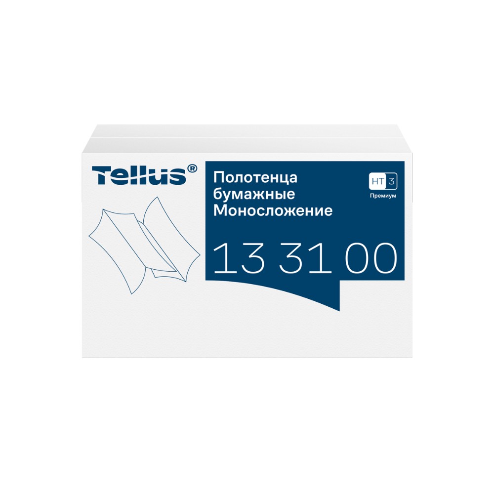 Полотенца бумажные Tellus Синглфолд Премиум, листовые, 2 слоя, 200 листов, H3