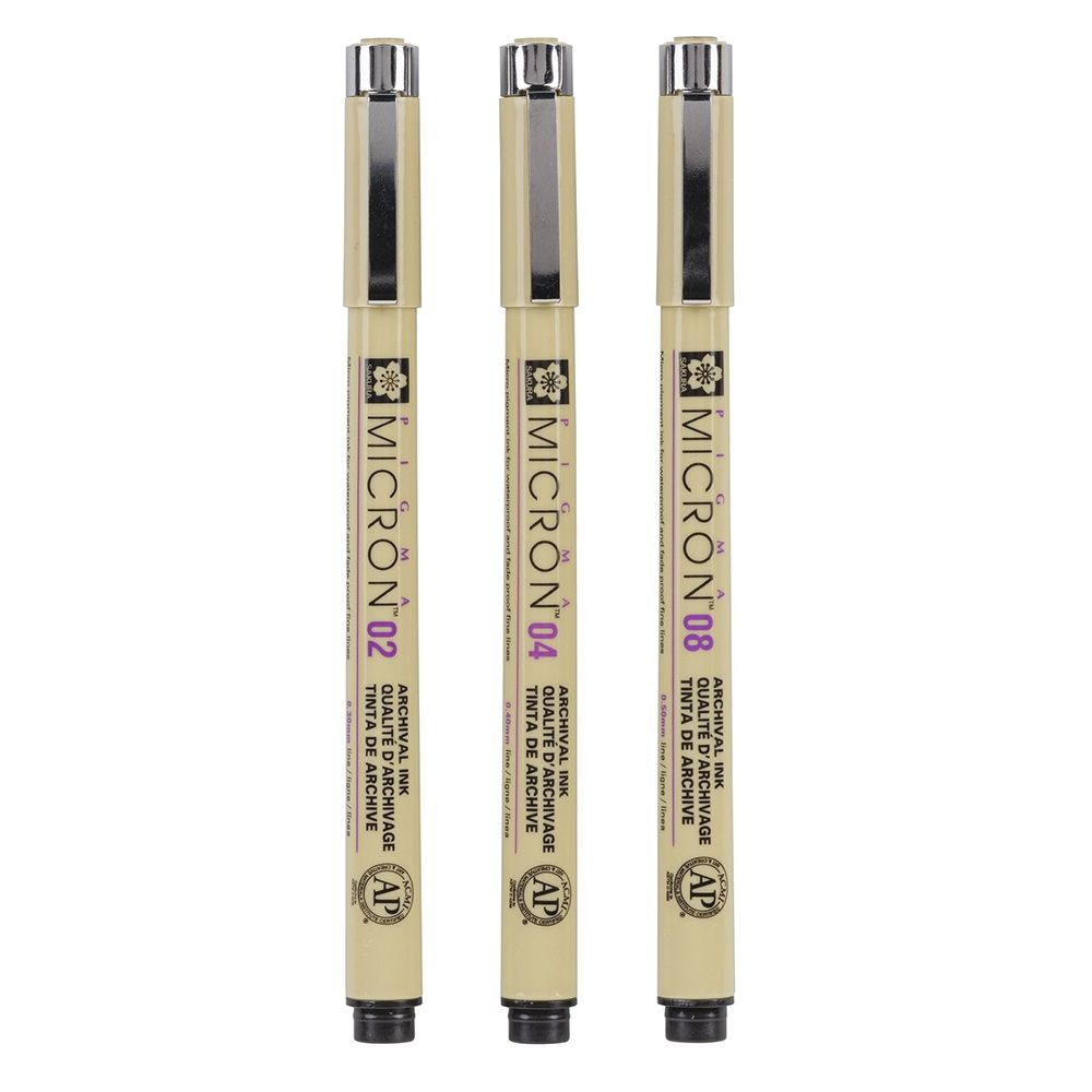 Набор ручек капиллярных "Sakura Pigma Micron", 3 шт - 3