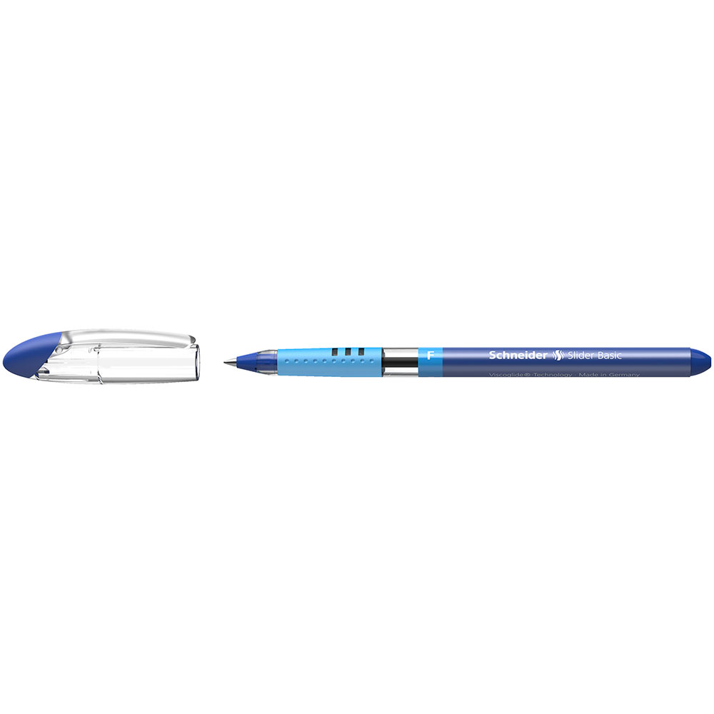 Ручка шариковая "Schneider Slider Basic F", синий, стерж. синий - 3