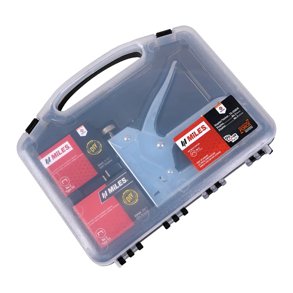 Набор инструментов Miles "5585KM3-D8-D10", степлер скобозабивной + скобы - 2