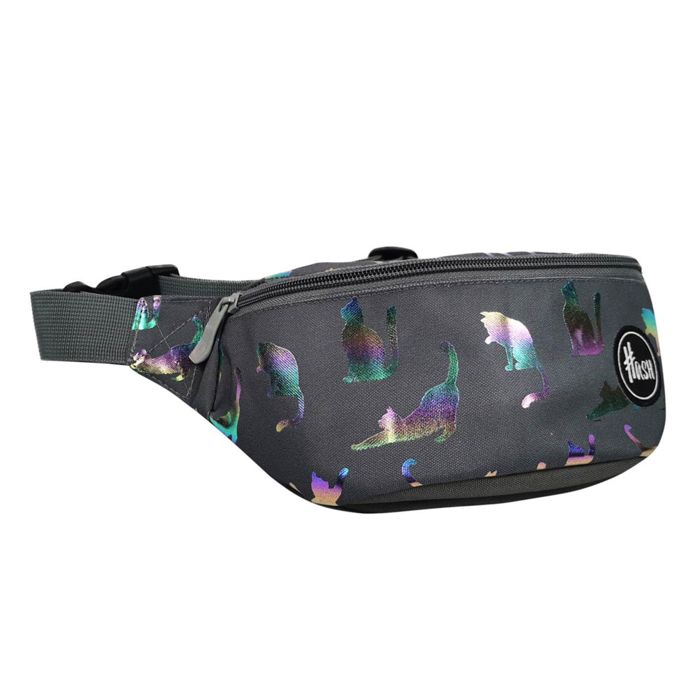 Сумка поясная "Hash Holo Effect Ultraviolet Cats"