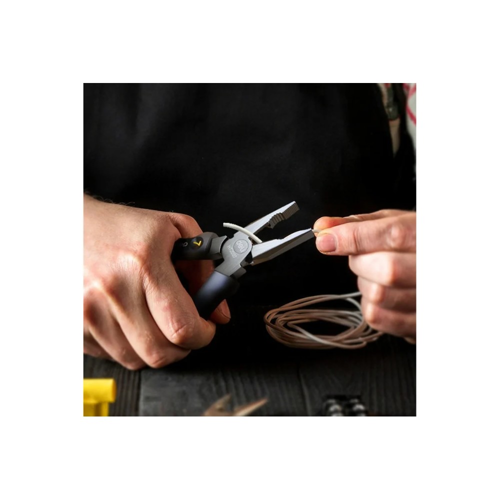 Длинногубцы Deli HS EHT2007, 180 мм, Soft Touch, черный - 7