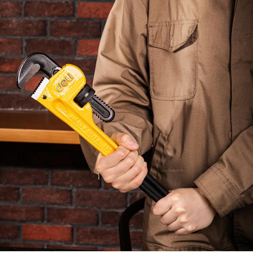 Ключ разводной Deli "EDL2518", 410 мм, желтый, черный - 2